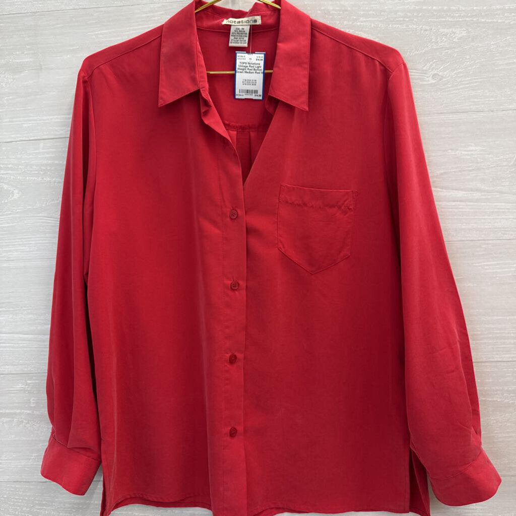 Vintage Red Light Weight Red Button Down Medium