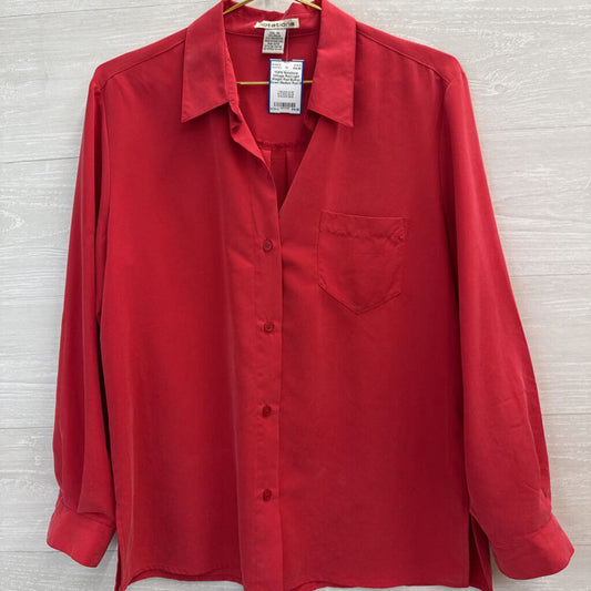 Vintage Red Light Weight Red Button Down Medium