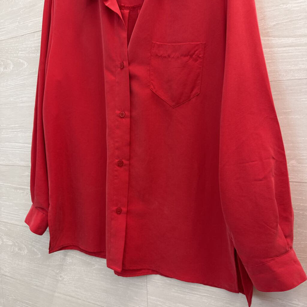 Vintage Red Light Weight Red Button Down Medium