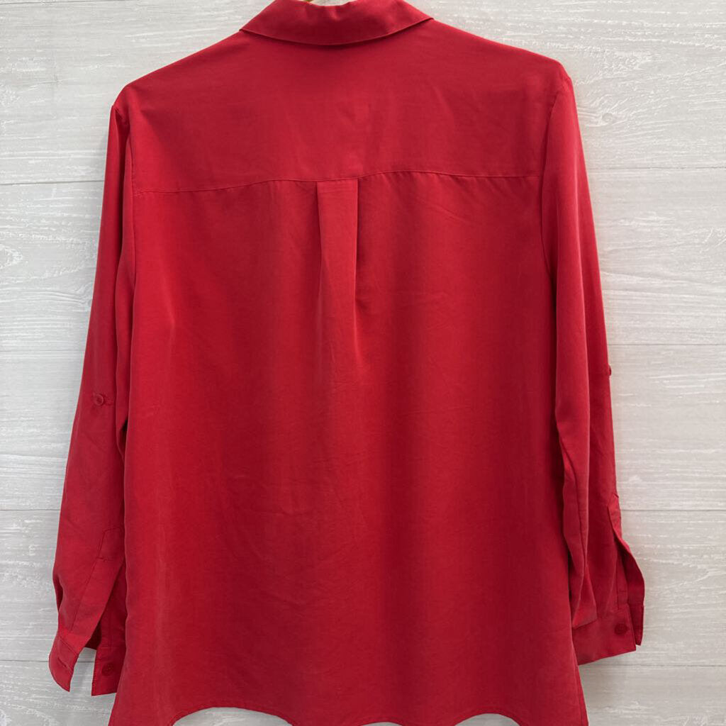 Vintage Red Light Weight Red Button Down Medium