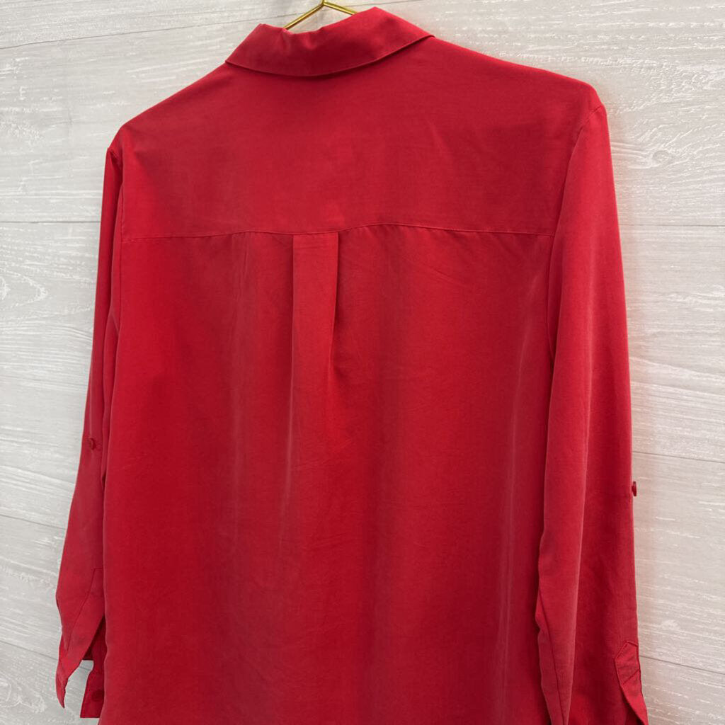 Vintage Red Light Weight Red Button Down Medium
