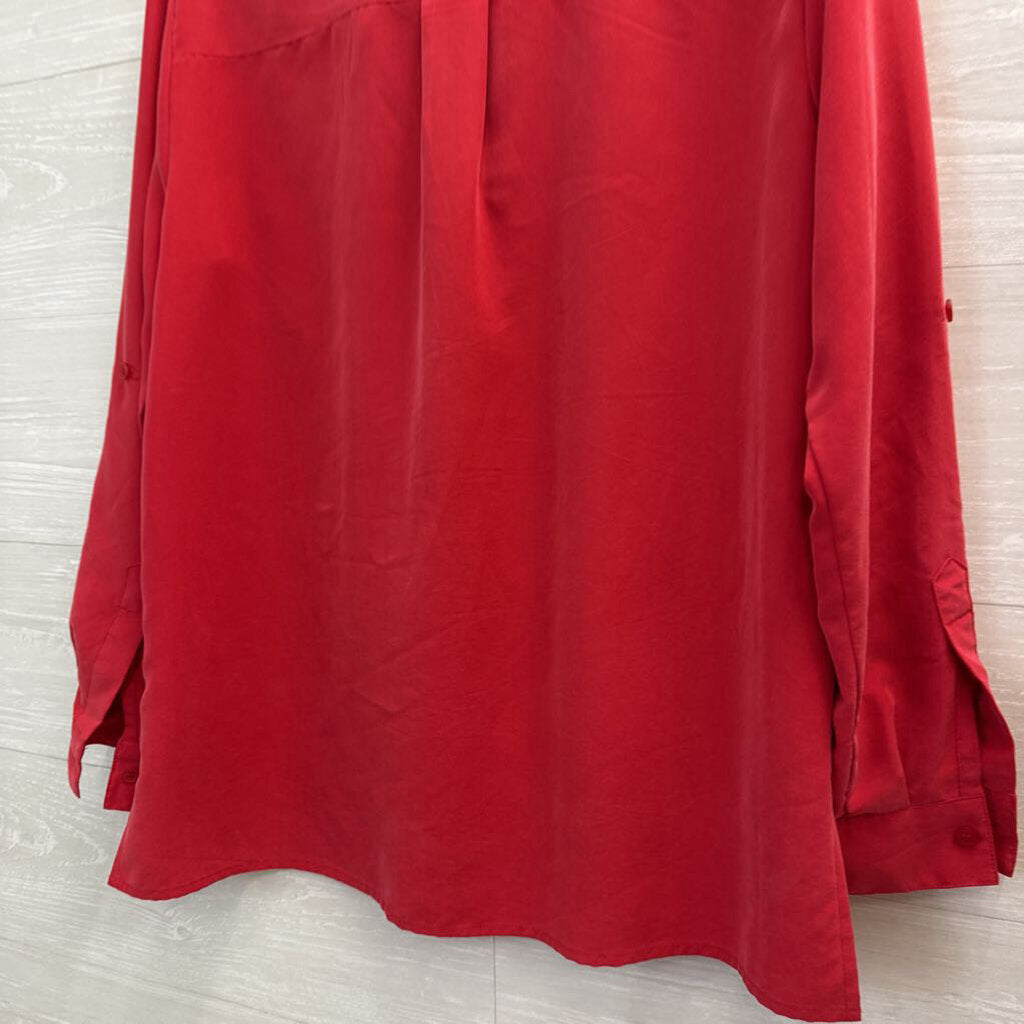 Vintage Red Light Weight Red Button Down Medium