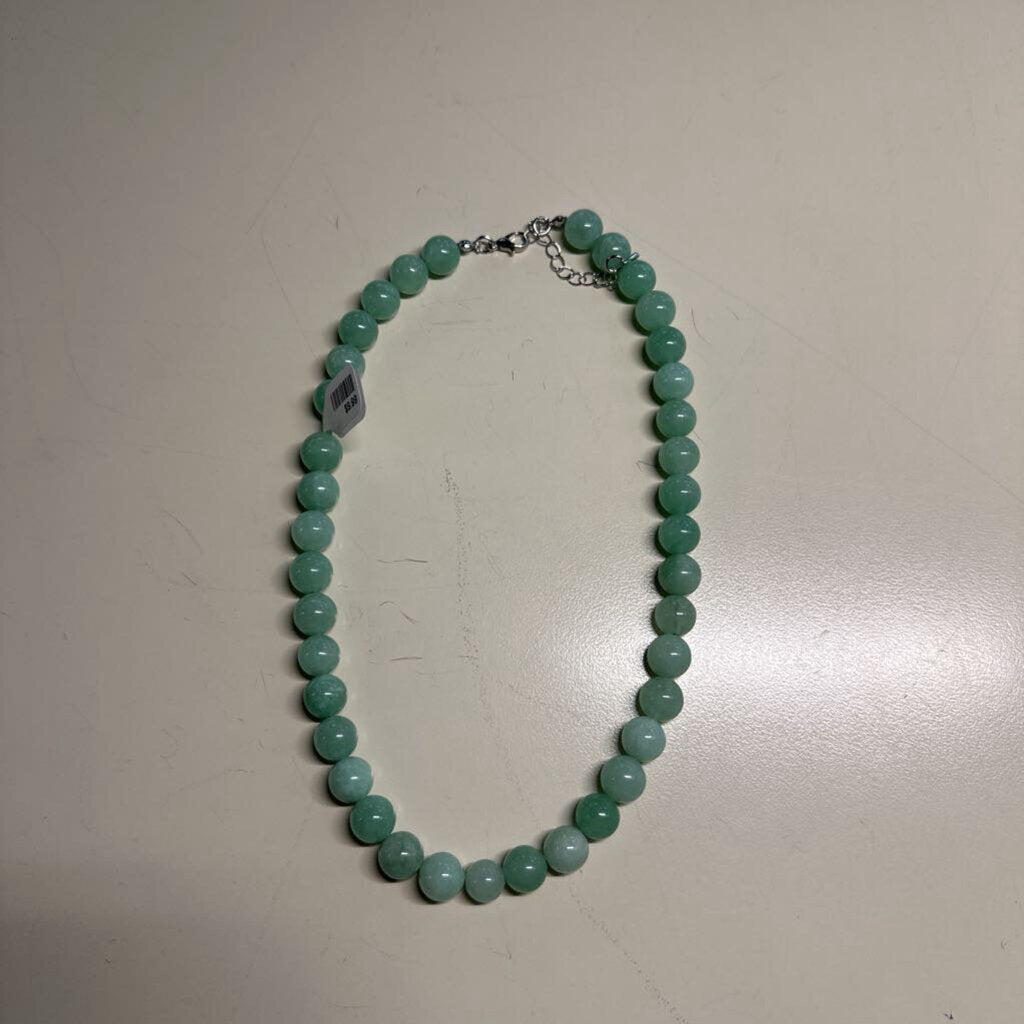 Mint Green Glass Bead Necklace