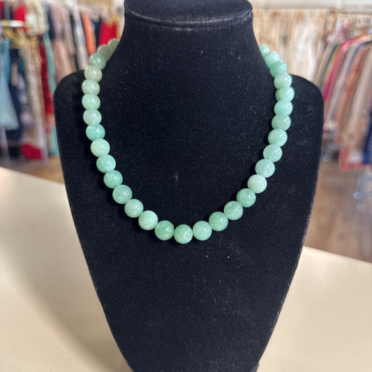 Mint Green Glass Bead Necklace