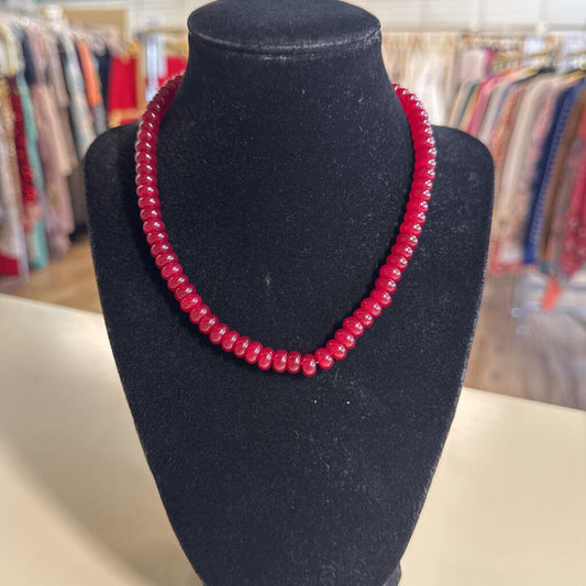 Red Glass Bead Necklace