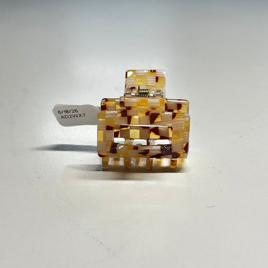 Cream/Brown Small Claw Clip