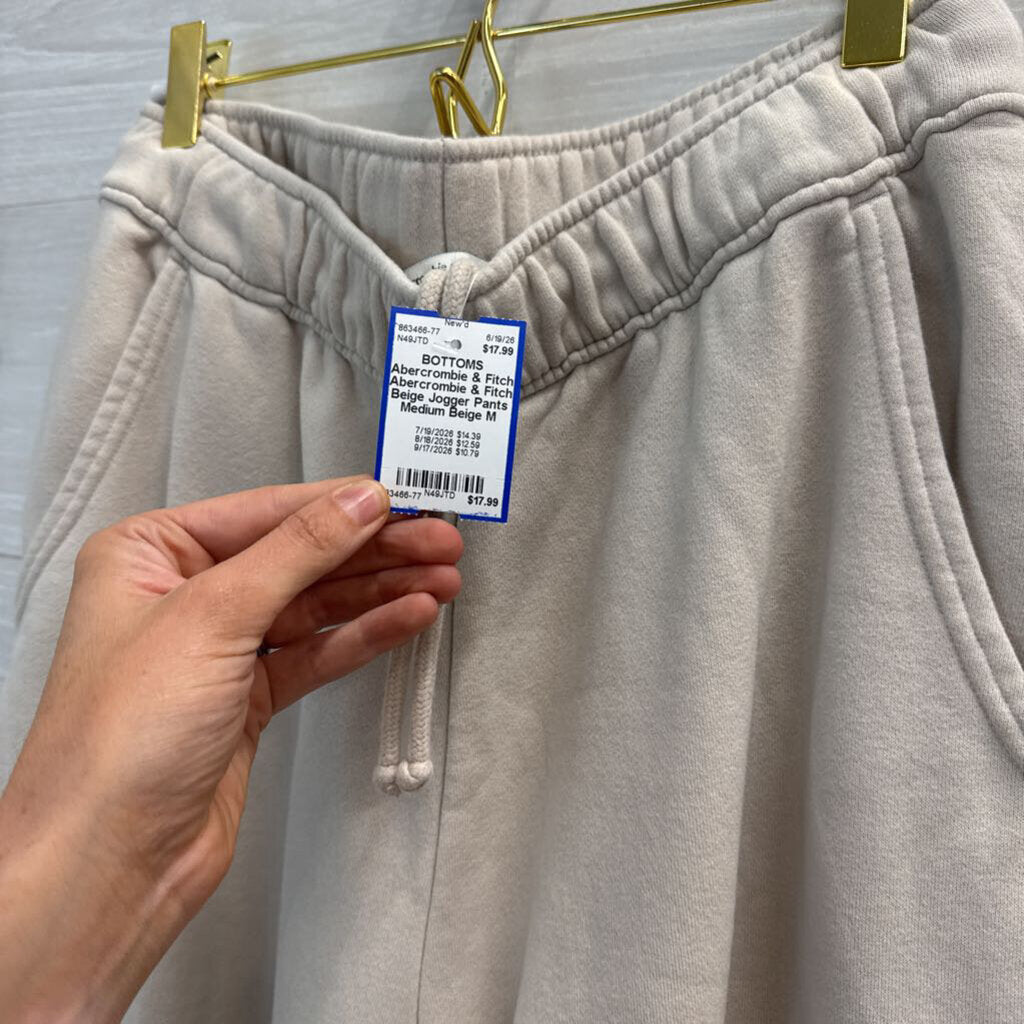 Abercrombie & Fitch Beige Jogger Pants Medium