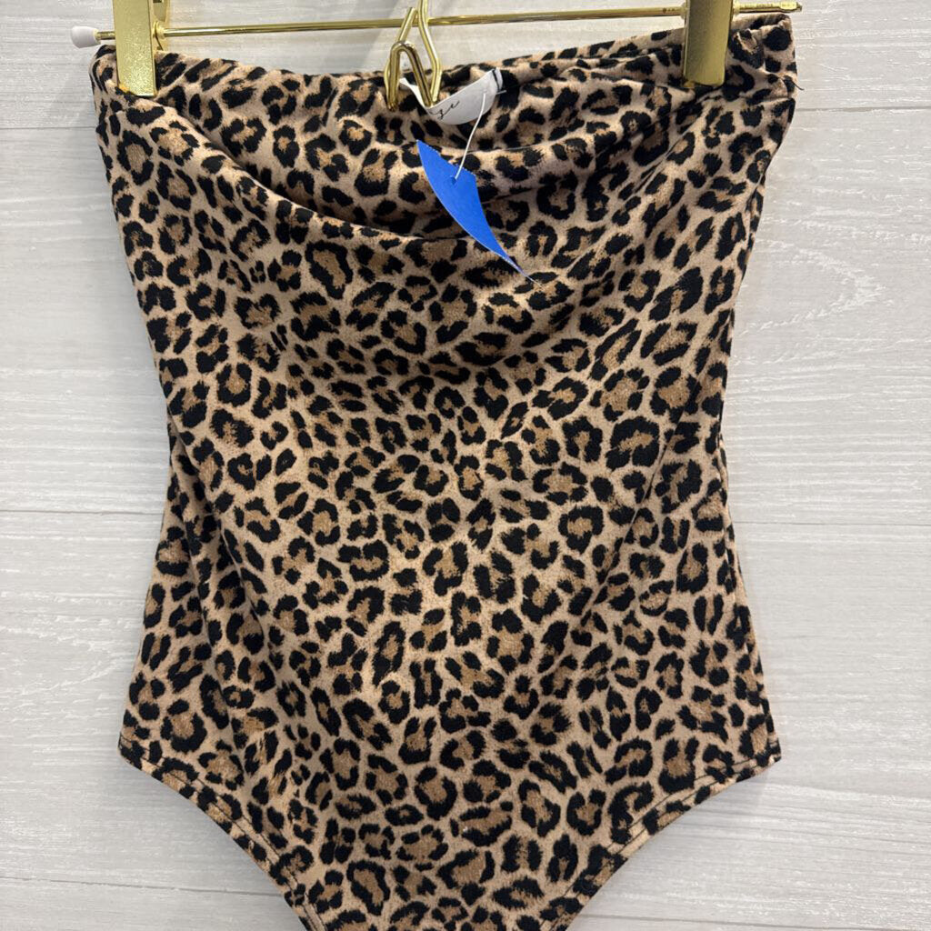 Strapless Cheetah Print Bodysuit Extra Small