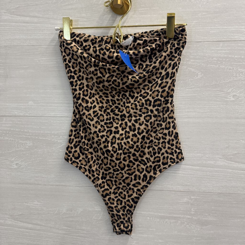 Strapless Cheetah Print Bodysuit Extra Small