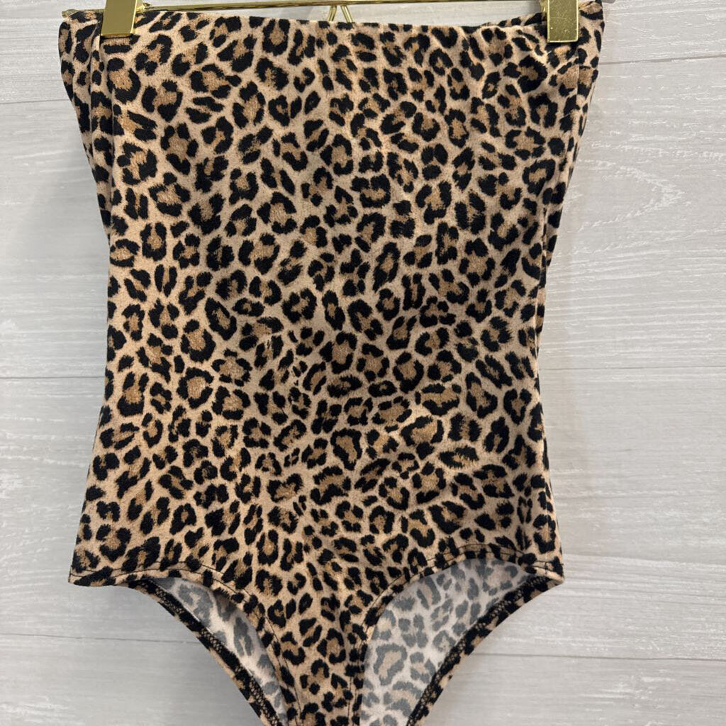 Strapless Cheetah Print Bodysuit Extra Small
