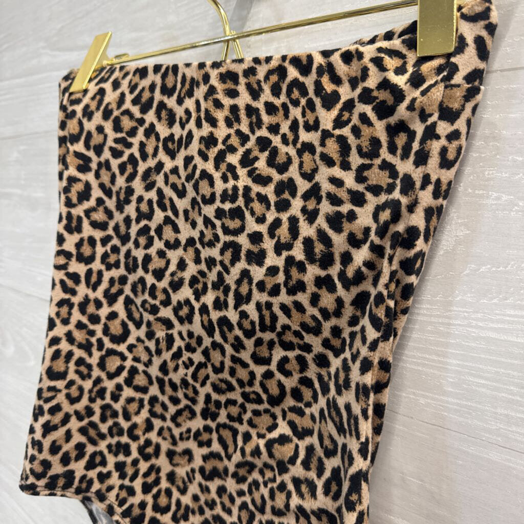 Strapless Cheetah Print Bodysuit Extra Small