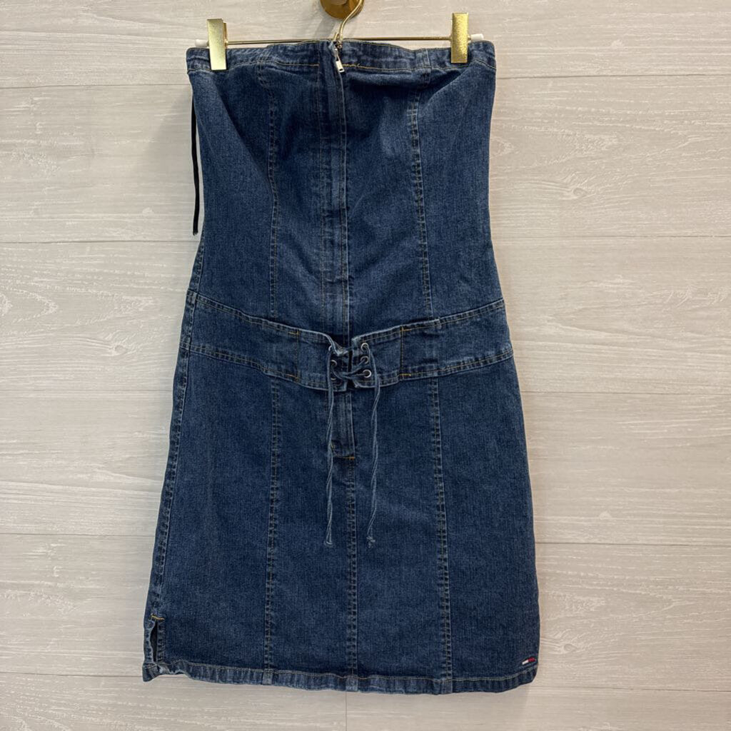 Tommy Hilfiger Denim Strapless Dress Small