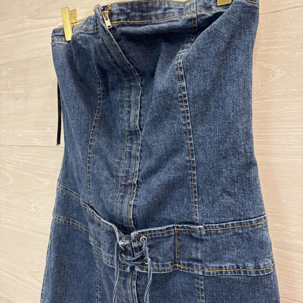 Tommy Hilfiger Denim Strapless Dress Small