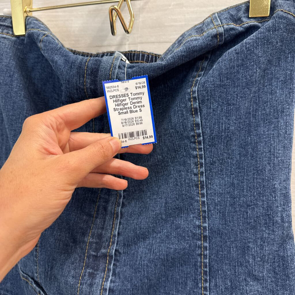 Tommy Hilfiger Denim Strapless Dress Small