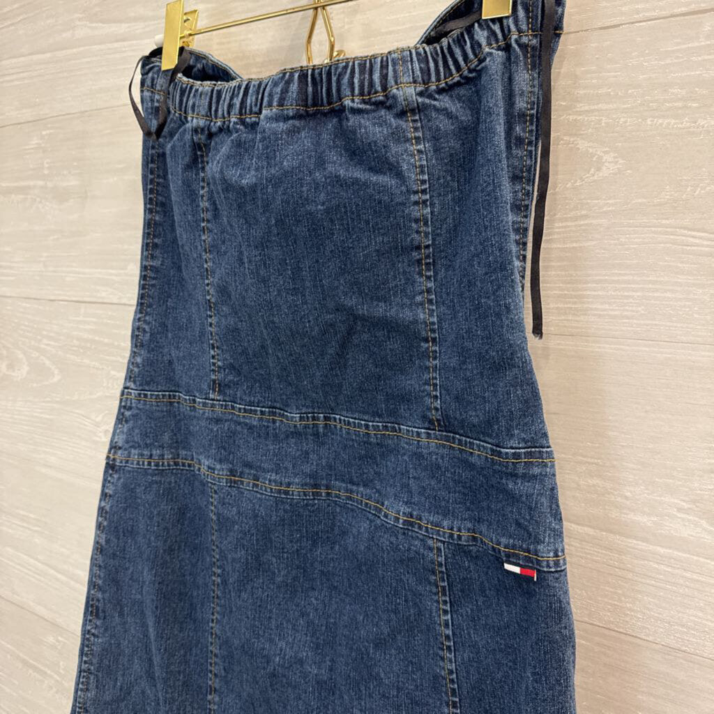 Tommy Hilfiger Denim Strapless Dress Small