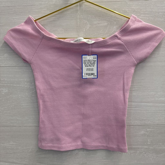 Altar'd State Light Pink Off Shoulder Crop Top Extra Small