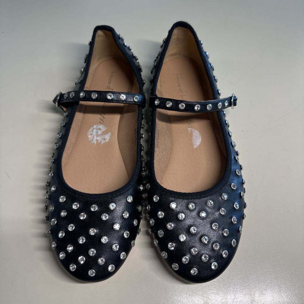 Black Rhinestone Mary Jane Flats 8.0