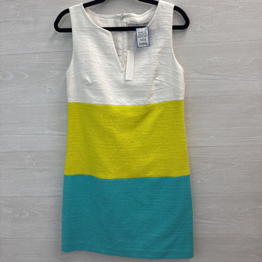 Trina Turk White/Lime/Teal Sleeveless Dress 6