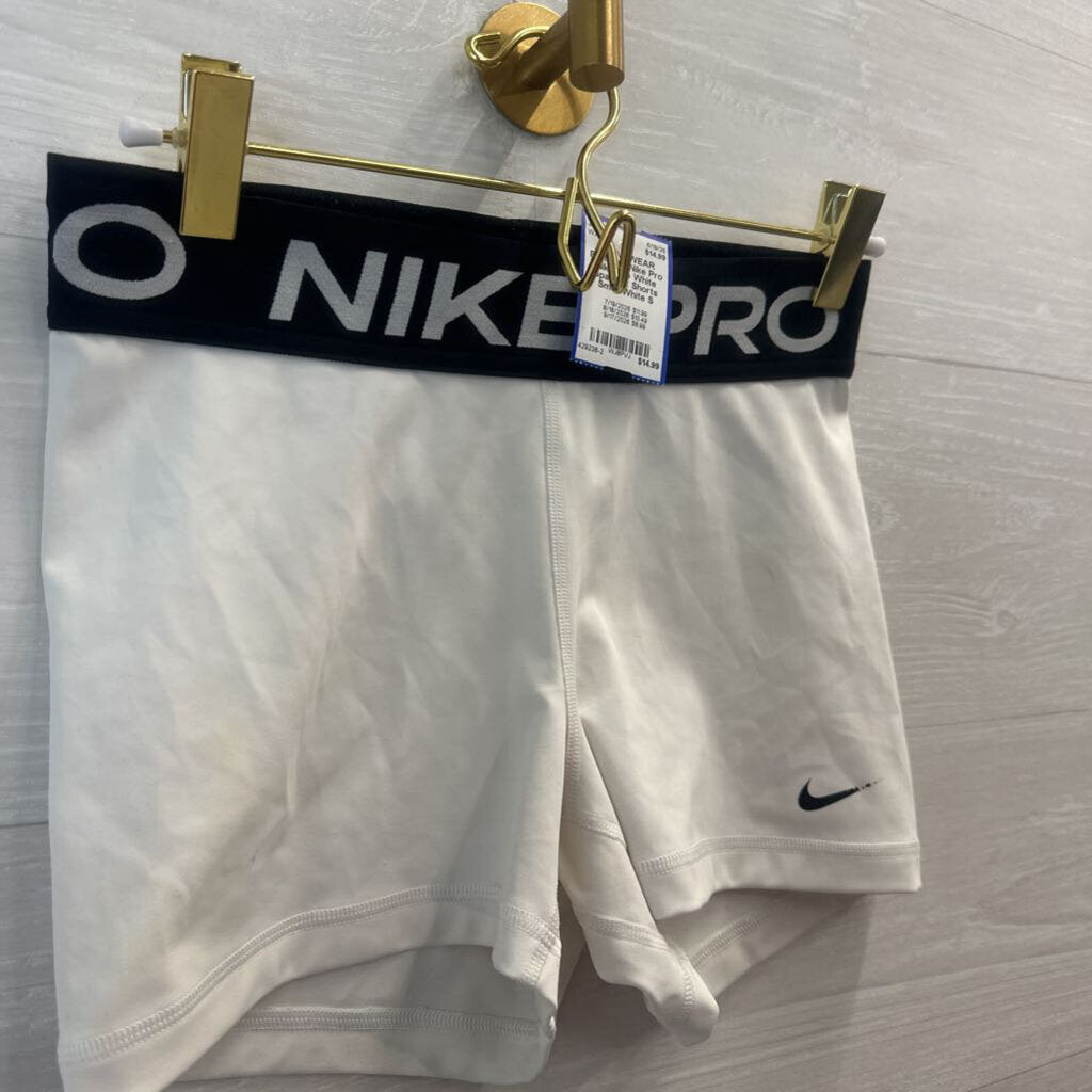 Nike Pro White Spandex Shorts Small