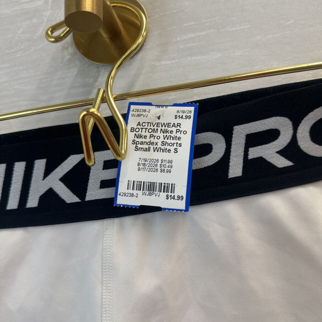 Nike Pro White Spandex Shorts Small