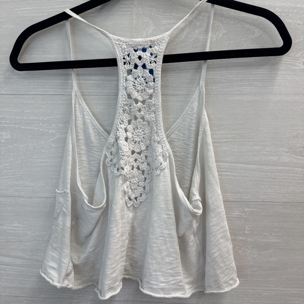Aerie Crochet Racerback Crop Tank Small