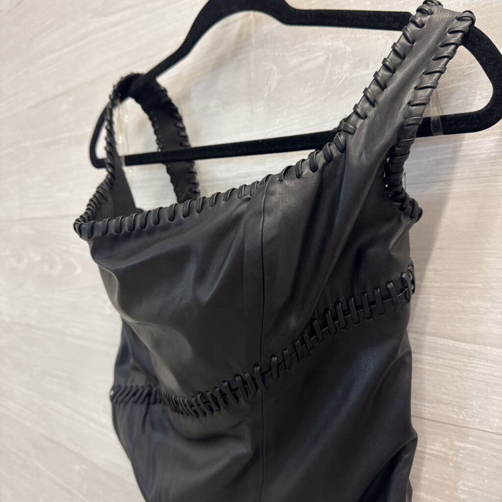 House of CB Leonie Vegan Leather Bustier Top Medium