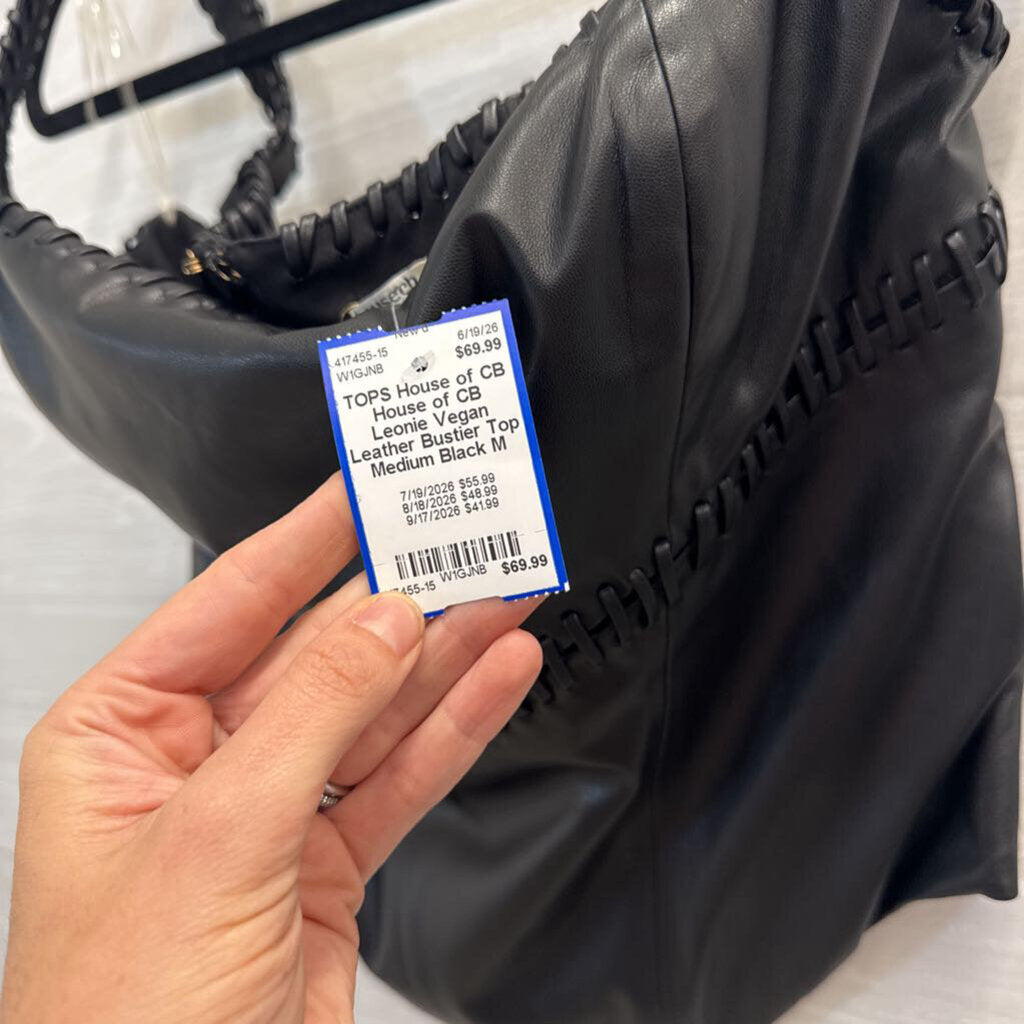 House of CB Leonie Vegan Leather Bustier Top Medium