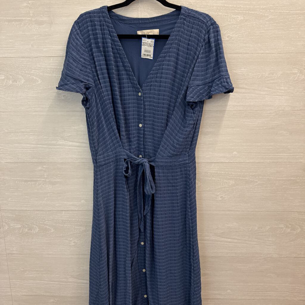 Loft Blue Short Sleeve Midi Dress 14