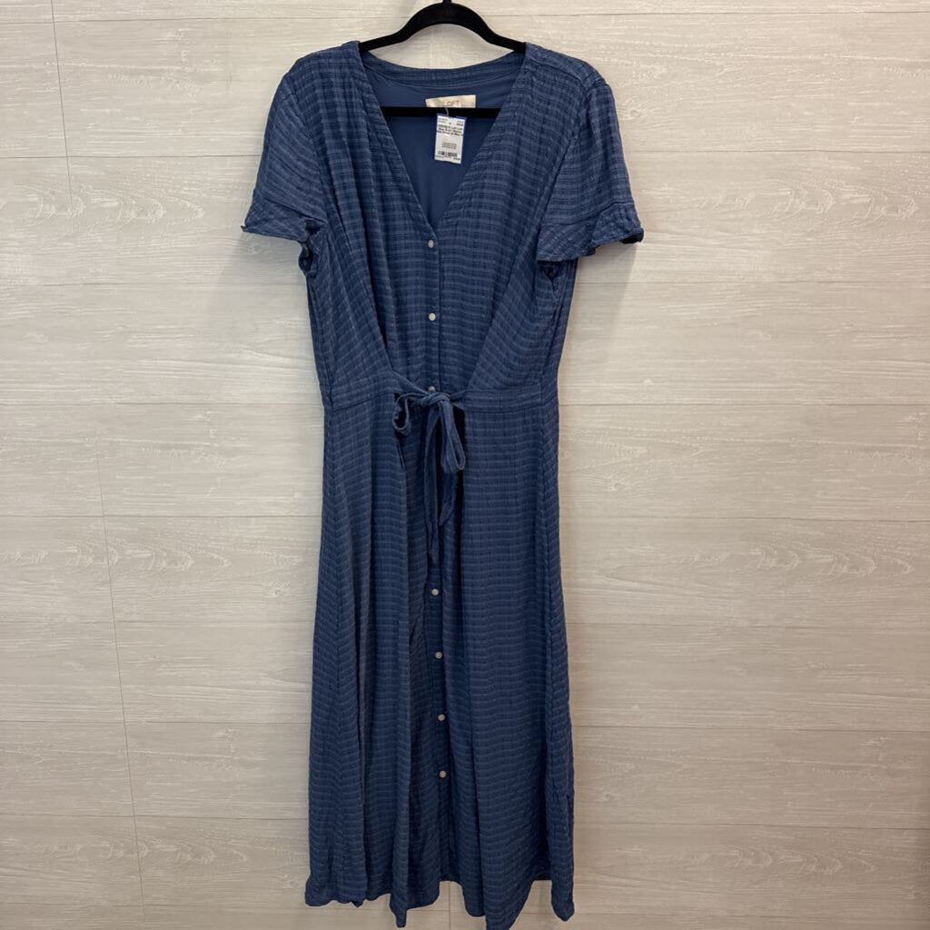 Loft Blue Short Sleeve Midi Dress 14