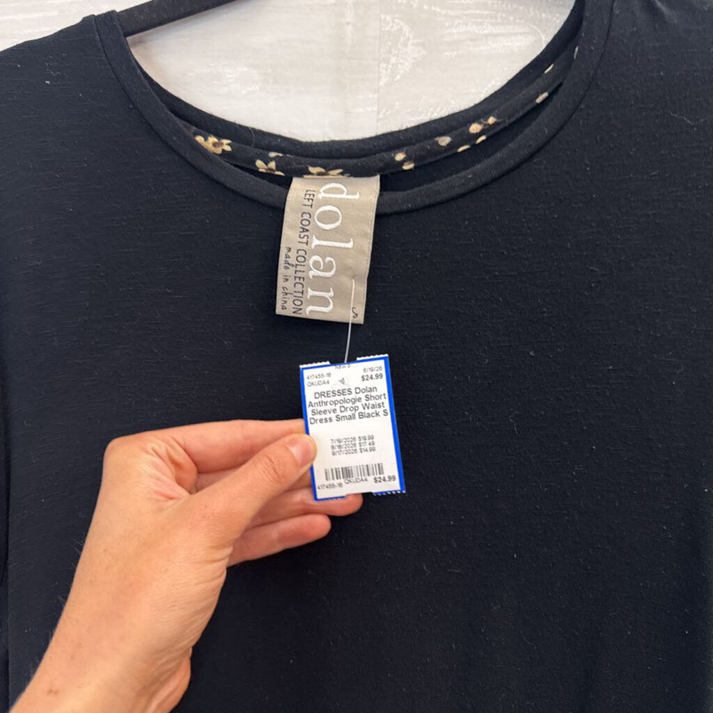 Anthropologie Short Sleeve Drop Waist Dress Small