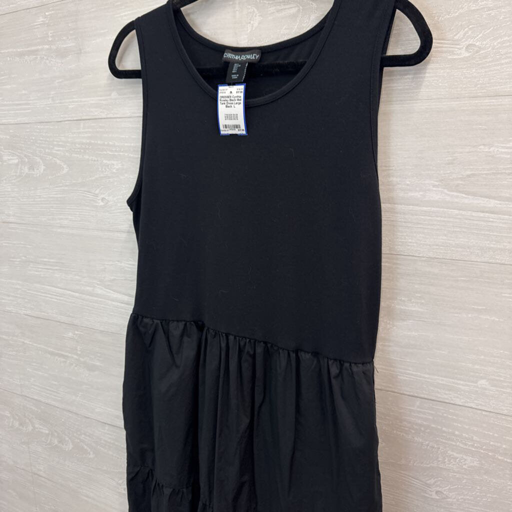 Black Midi Tank Dress Large
