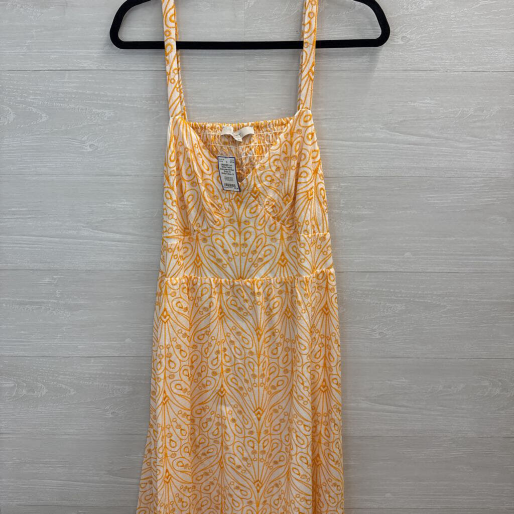 White/Yellow Embroidered Maxi Dress 14