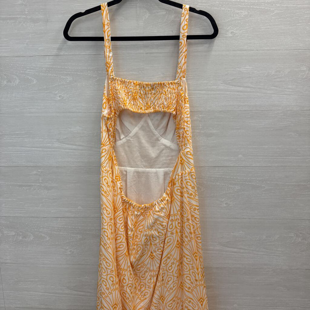 White/Yellow Embroidered Maxi Dress 14