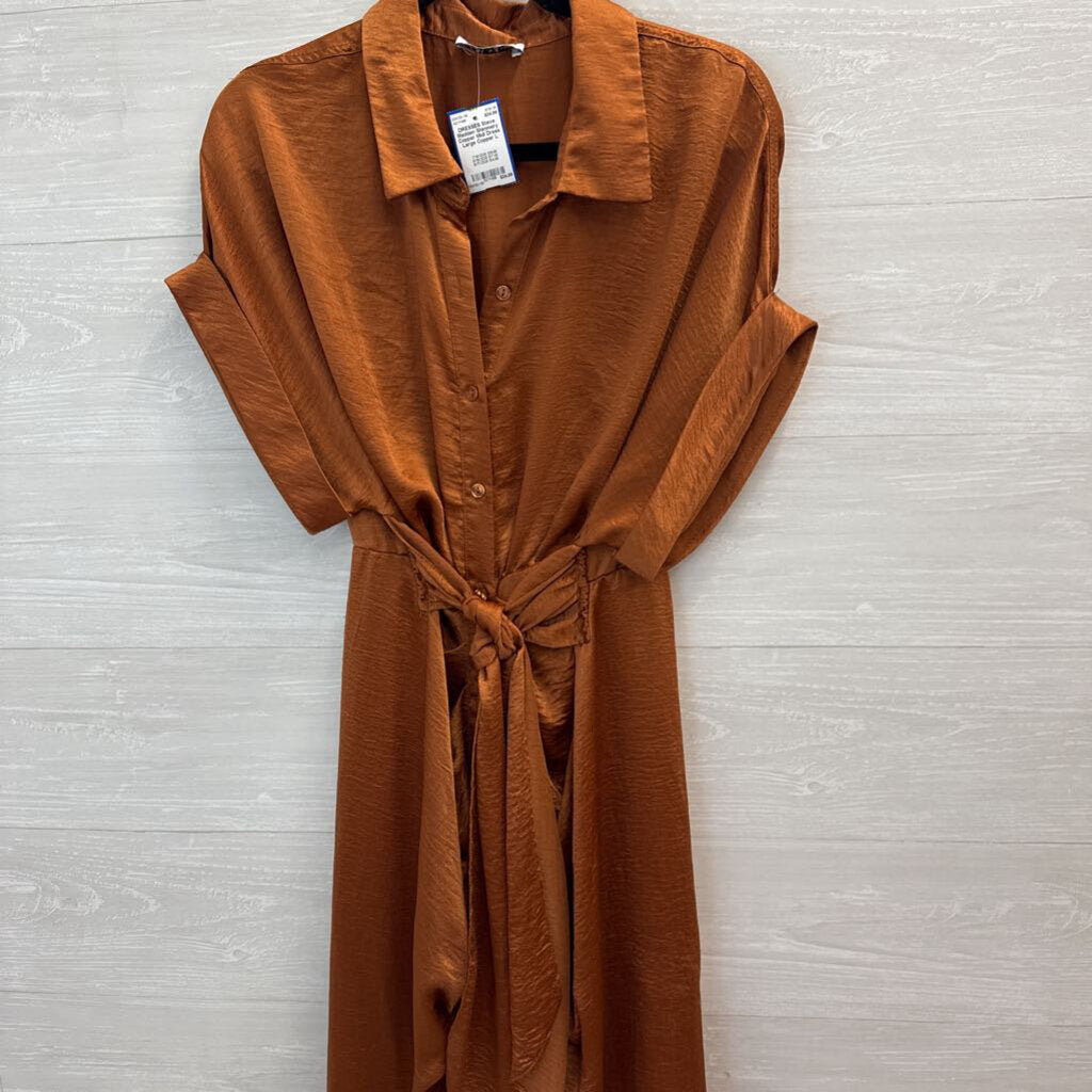 Shimmery Copper Midi Dress Large