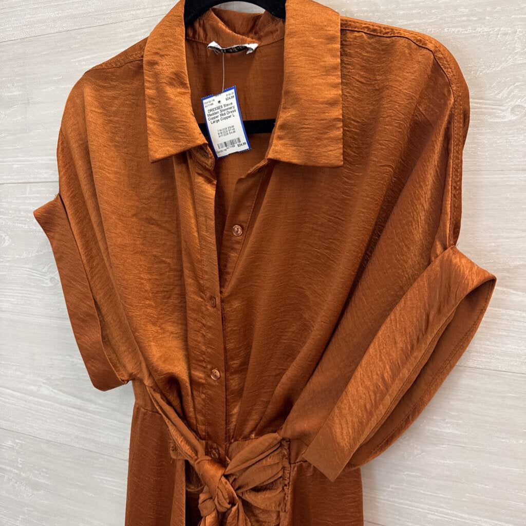 Shimmery Copper Midi Dress Large