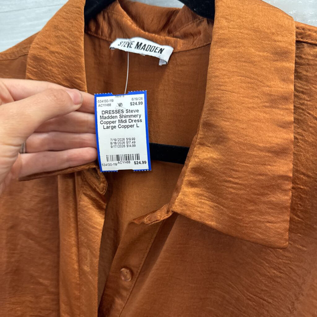 Shimmery Copper Midi Dress Large