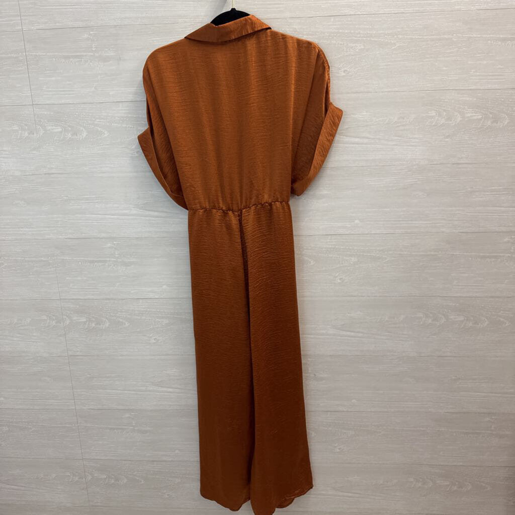 Shimmery Copper Midi Dress Large