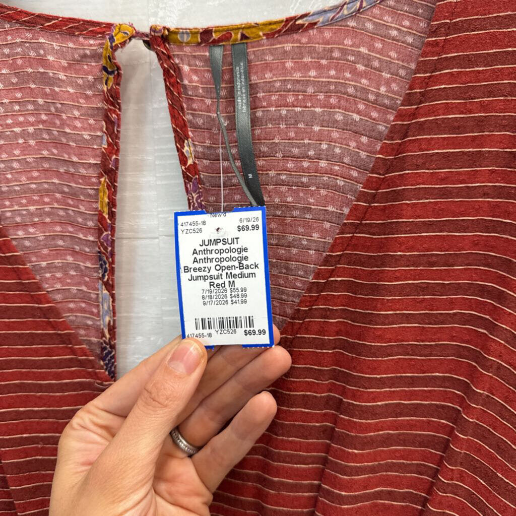 Anthropologie Breezy Open-Back Jumpsuit Medium