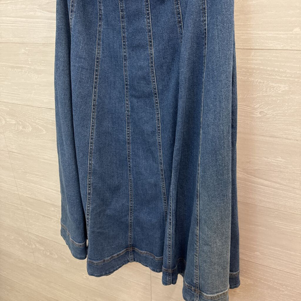 Denim Corset Midi Dress Large