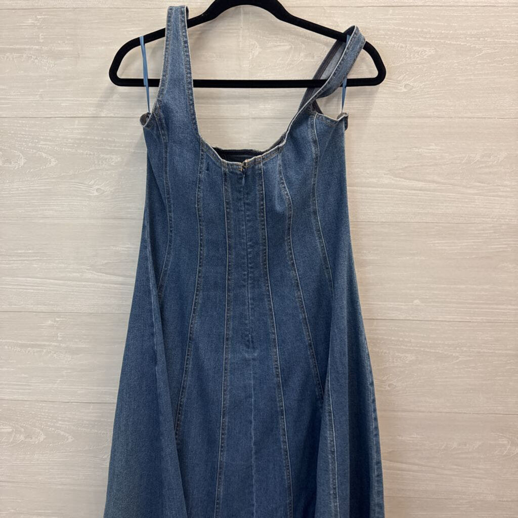 Denim Corset Midi Dress Large