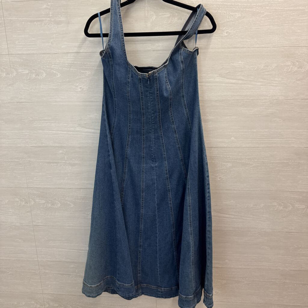 Denim Corset Midi Dress Large