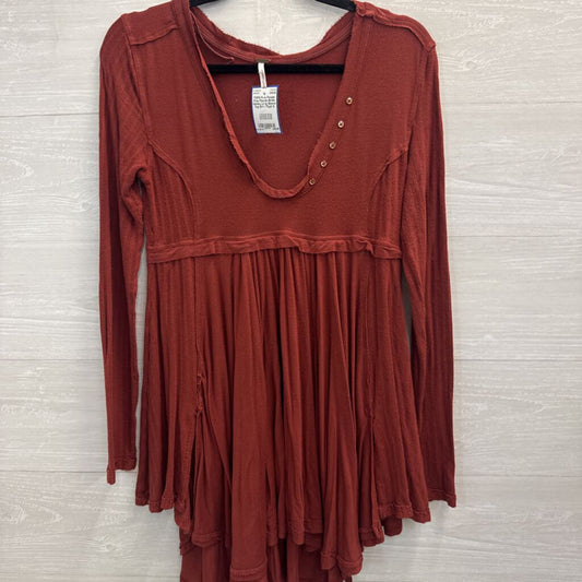 Free People Birdie Henley Long Sleeve Top Small
