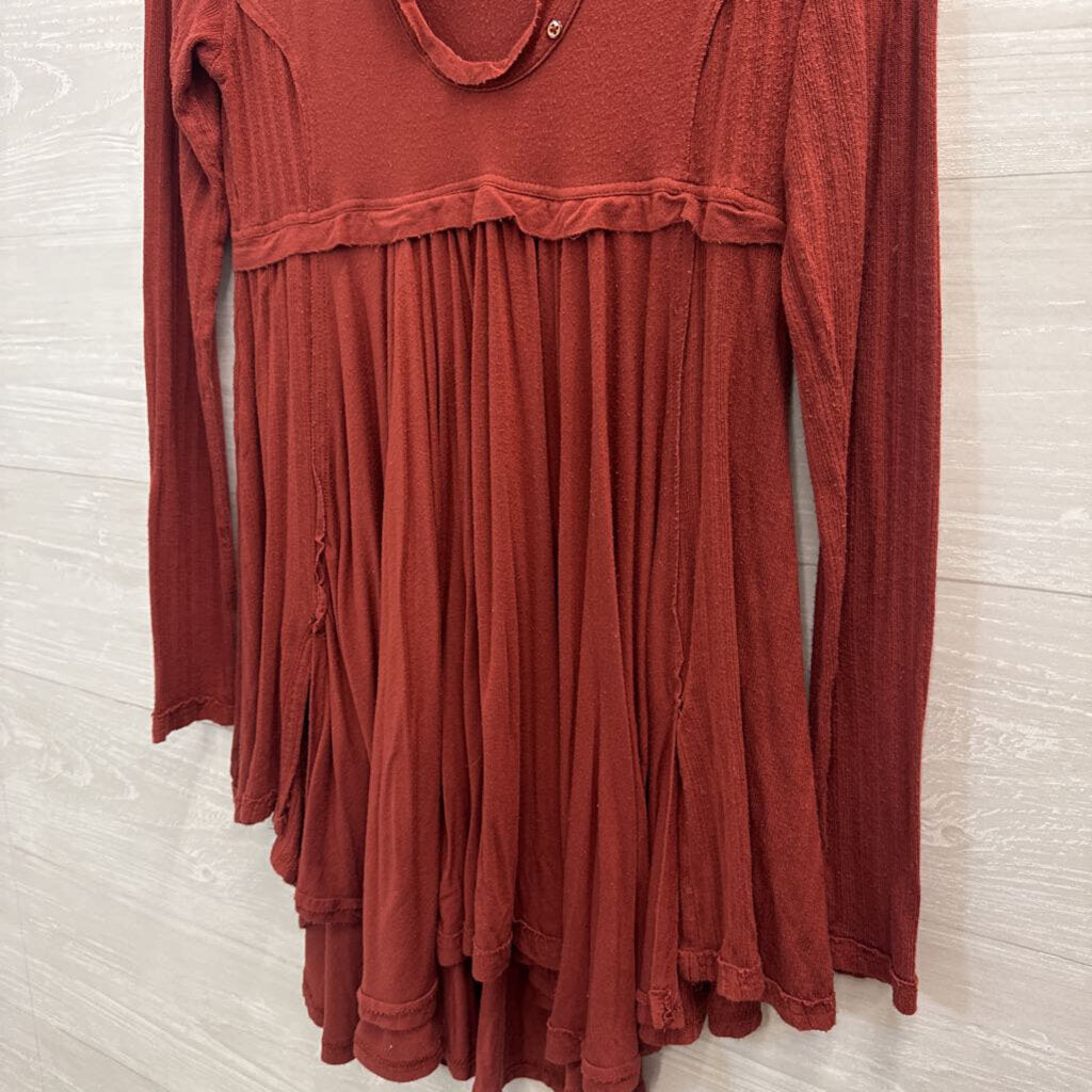 Free People Birdie Henley Long Sleeve Top Small