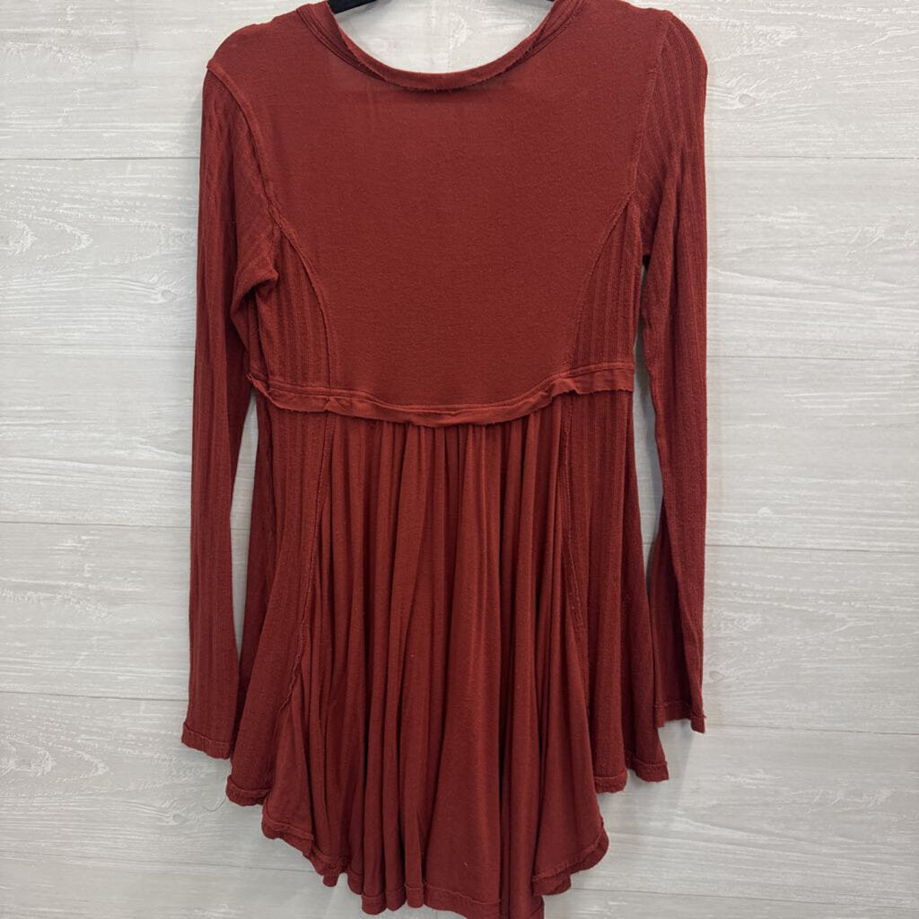 Free People Birdie Henley Long Sleeve Top Small