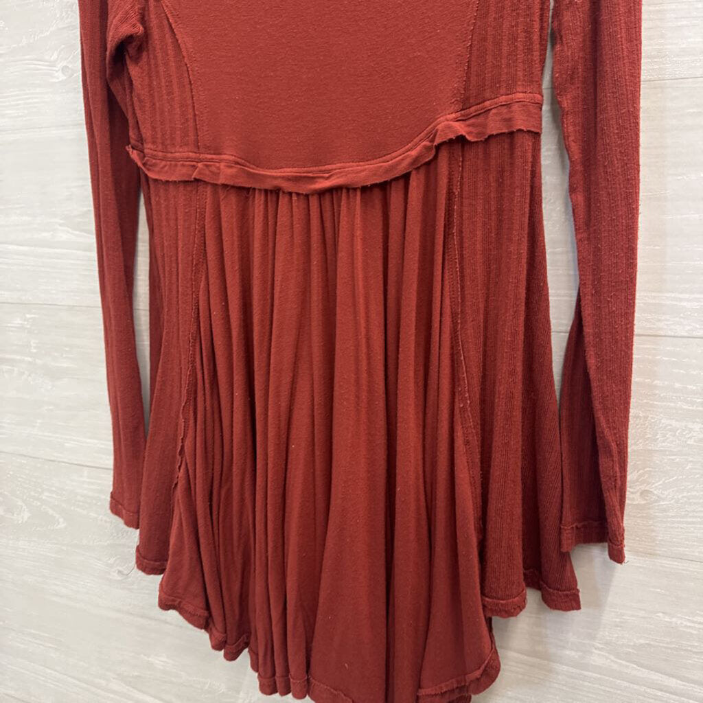 Free People Birdie Henley Long Sleeve Top Small