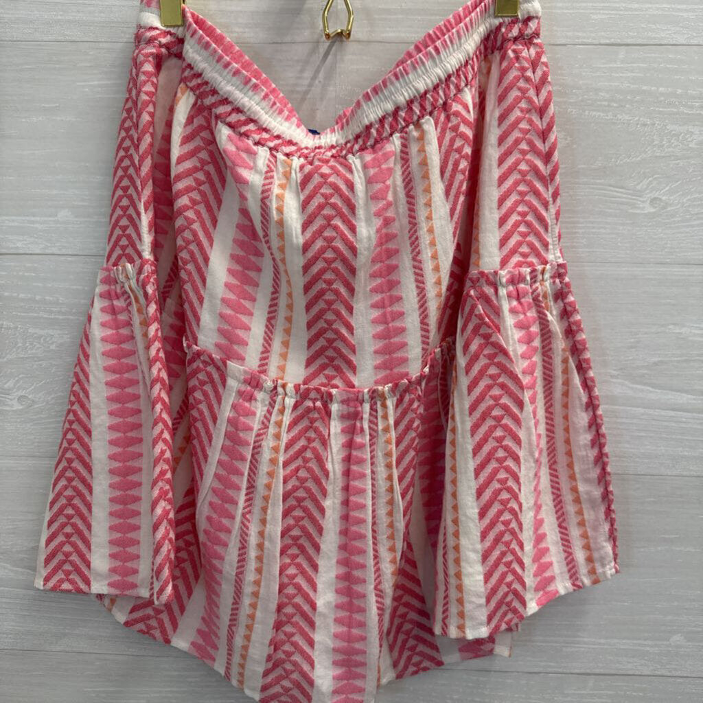 Loft Patterned Elastic Waist Short Skirt Medium