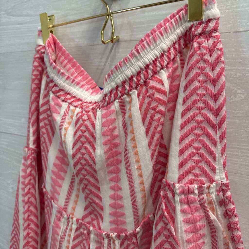 Loft Patterned Elastic Waist Short Skirt Medium