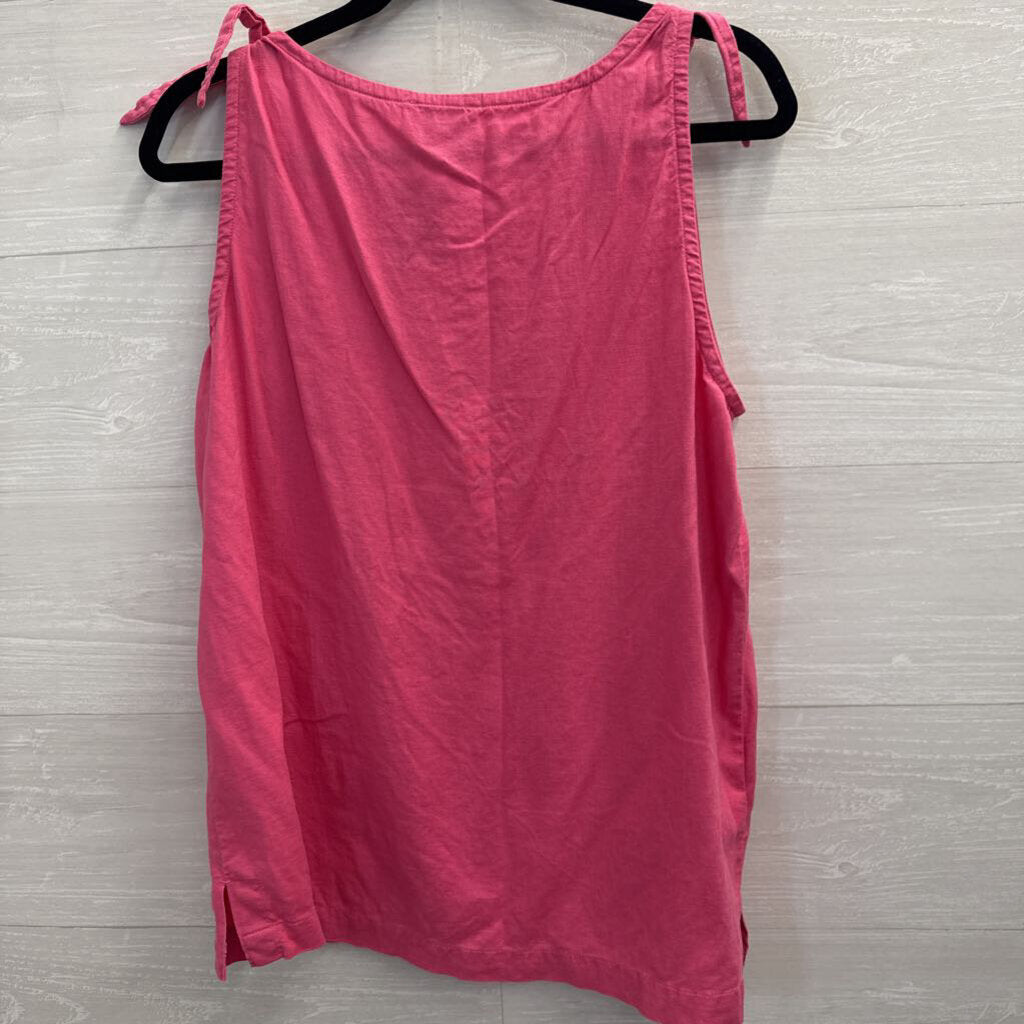 Loft Linen Blend Tie Strap Tank Top Medium