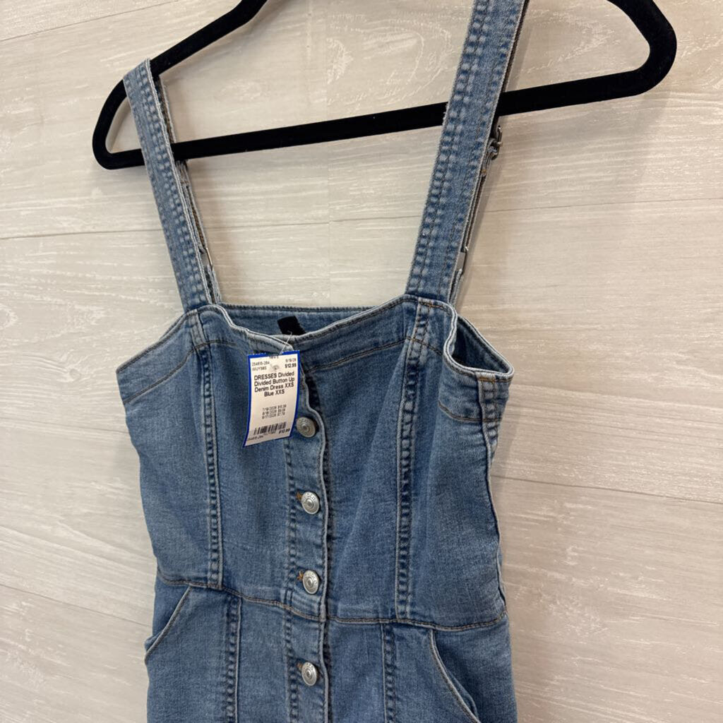 Divided Button Up Denim Dress XXS