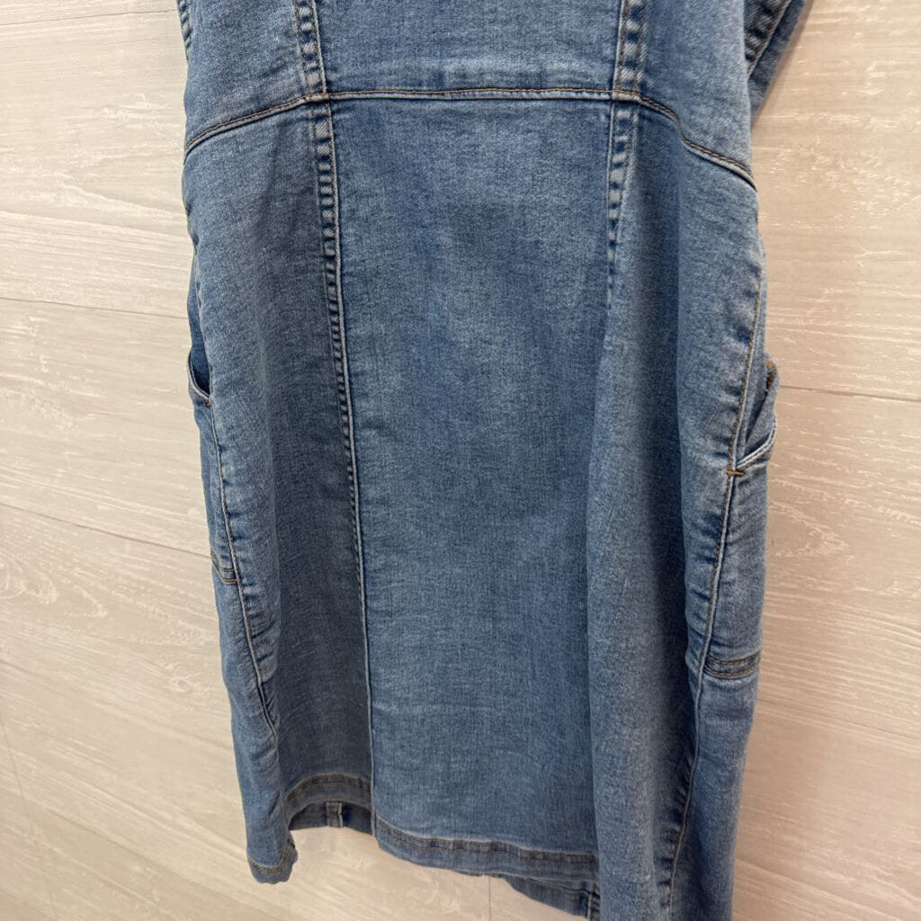 Divided Button Up Denim Dress XXS